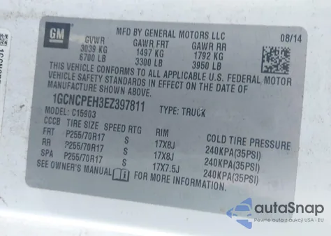 2014 Chevrolet Silverado 1500 Work Truck 1Wt from USA, damaged, VIN 1GCNCPEH3EZ397811